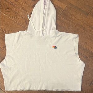 White Hooded Women's Top aviator nation